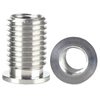 Stainless steel flange-type reducer conversion thread repair sleeve, internal and external thread conversion screw, flange cap insertion nut