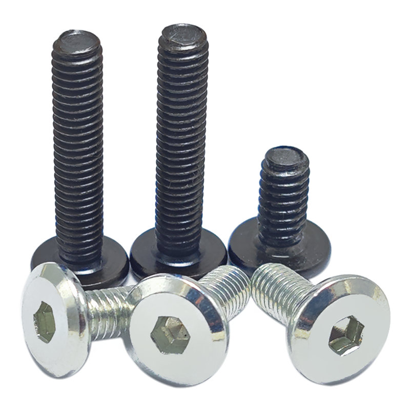 Metric flat head hex socket bolt screws hex drive full thread insert screw