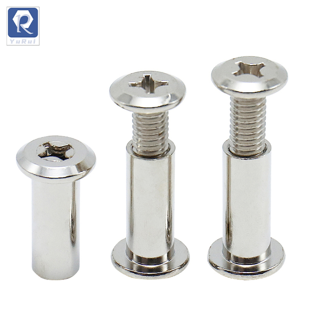 Binding bolt fasteners Cross drive socket caps for crib bolts and cap nut kits cross slot sleeve nut connection bolts