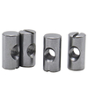 Non-electroplated bucket nuts, bucket cross pin slotted furniture nuts for beds, cribs and chairs, cross pin slotted nuts