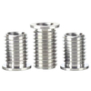 Stainless steel flange-type reducer conversion thread repair sleeve, internal and external thread conversion screw, flange cap insertion nut