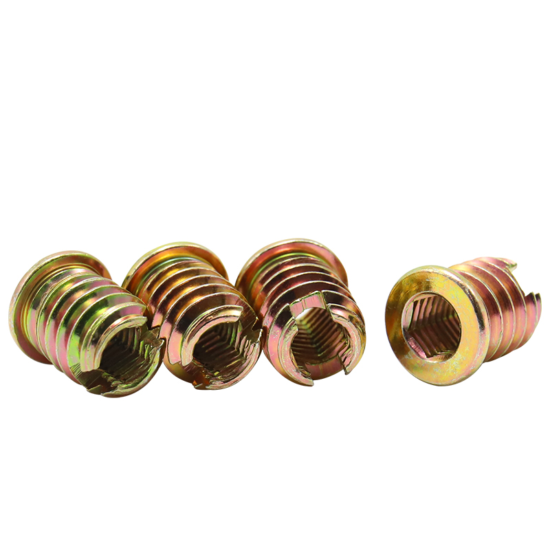 Furniture Nut. Bolt Fasteners for Woodworking Accessories Connectors M6 Hexagonal Drive Metal Insert Nuts. Slotted Wood Inserts The Nut