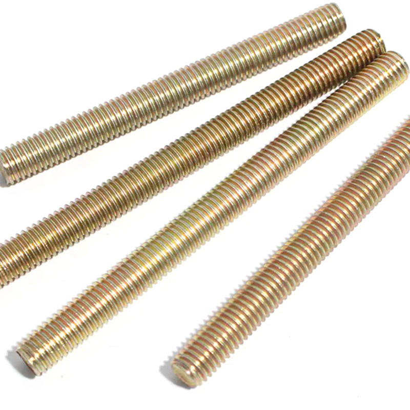 Long thread metric and imperial screws Furniture mounting assembly set screws Carbon steel colored zinc full thread rod